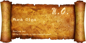 Munk Olga névjegykártya